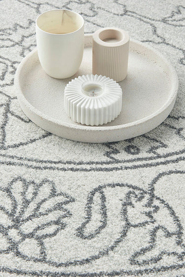 Bjorn Paradise Grey Two-Tone Modern Round Rug